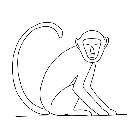 Desenho De Um Macaco - Desenho de um macaco bonito sentado ilustração vetorial macaco ...