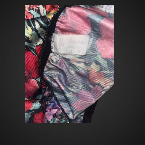 Vintage Flower S Black Hicut Bikini PANTY Med Sissy Gem