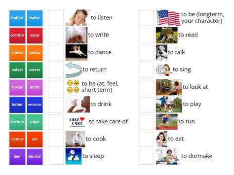 Match Arerir Verbs To The Definition Match Up