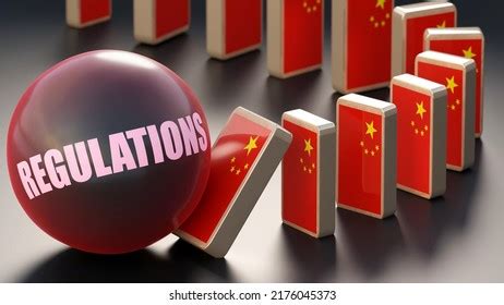 China Regulations Causing National Problem Falling Stock Illustration