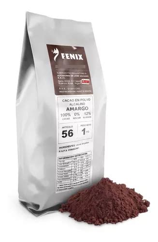 Cacao En Polvo Fénix Amargo X 1kg N 56 Ciudad Cotillón