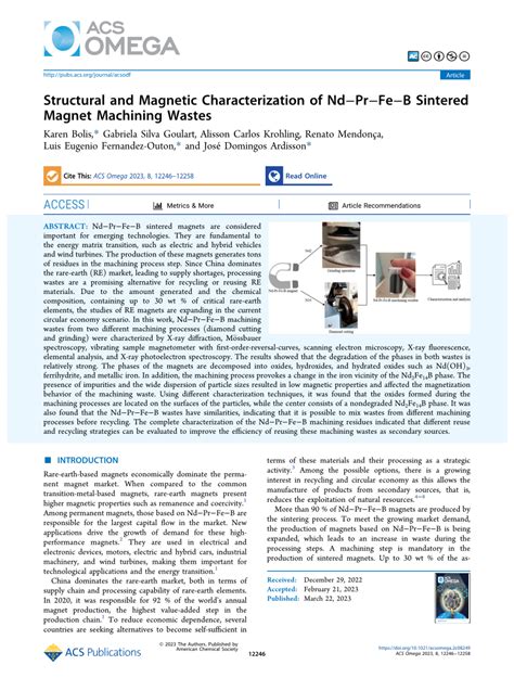 Pdf Structural And Magnetic Characterization Of Ndprfeb Sintered