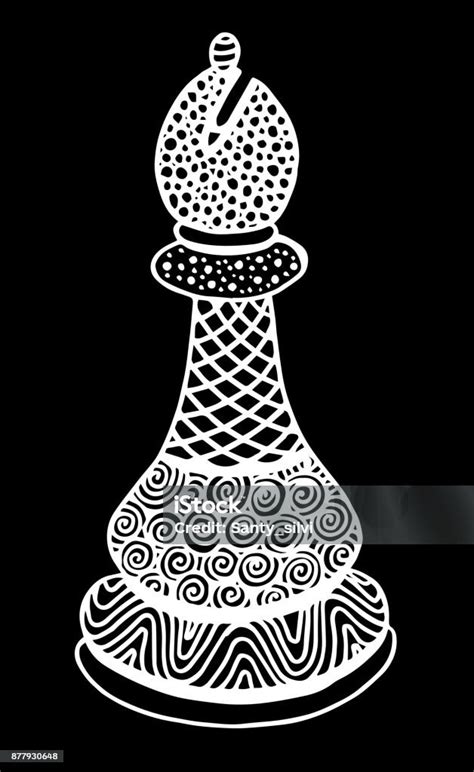 Hand Drawing Doodle Sketch Chess Bishop Vector Illustration Art Stock