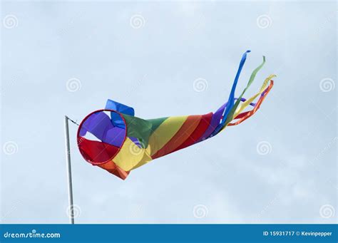 Coloured Kite On Pole Windy Day Stock Image 15931717