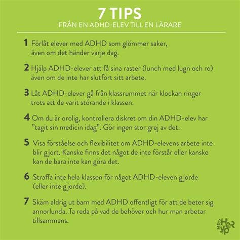 H R R Tips P Hur L Rare Kan G Ra Skolan B Ttre F R Barn Med Adhd