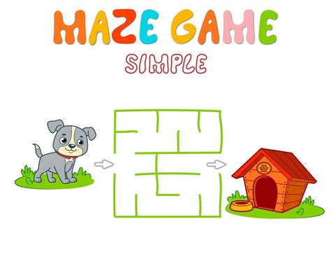 Simple Maze Puzzle Game For Children Color Simple Maze Or Labyrinth