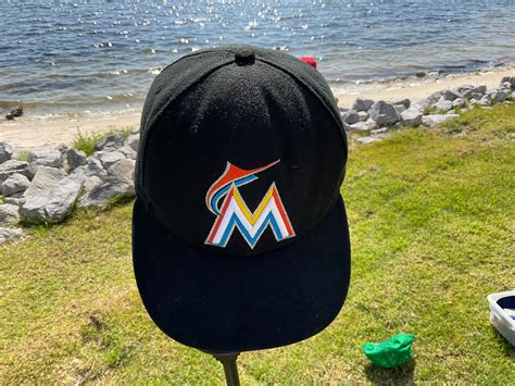 major league baseball caphat  miami marlins black   large