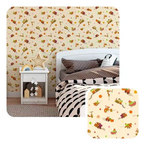 Papel De Parede Adesivo Quarto Brinquedo Nude 5m MercadoLivre