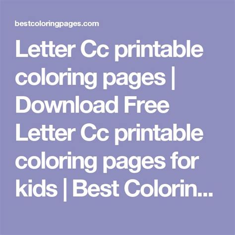 Letter Cc Printable Coloring Pages