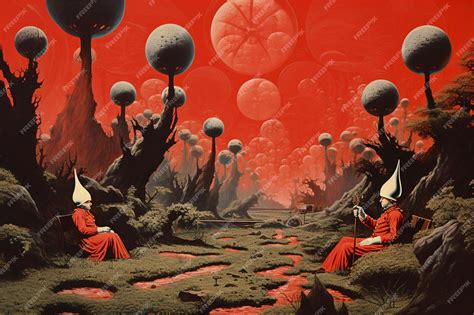 Premium Ai Image Vintage Fantasy Album Cover Art With Surrealistic