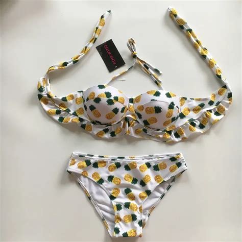 Conjunto De Bikini Brasile O Con Push Up Para Mujer Traje De Ba O De Color Rosa Viento Pi A