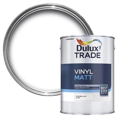 Buy Dulux Trade Pure Brilliant White Matt Emulsion Paint 5l At Bandq