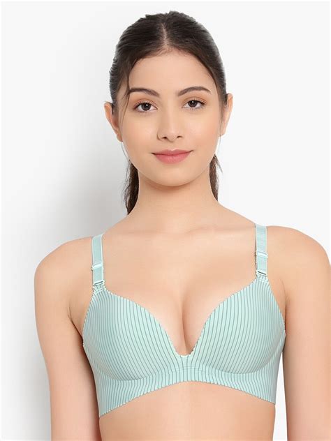 Buy Parkha Green Heavily Padded Underwired Seamless Tshirt Bra Bra