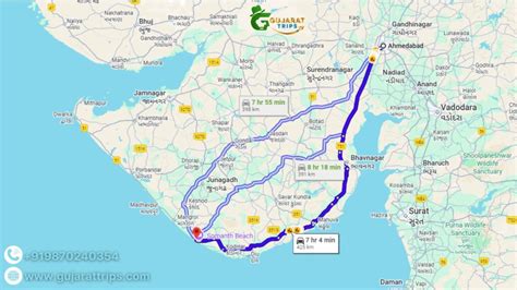 ahmedabad  somnath distance train road guide