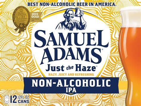 Sam Adams JUST THE HAZE IPA (Pack of 12 Cans) Non Alcoholic 12oz Cans