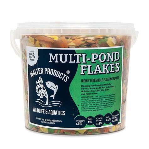 Buy Walters Multi Pond Flakes (2L Tub) | Pond Fish Food for Goldfish ...