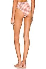 Montce Swim Paula Tie Up Bikini Bottom In Shrimp Gingham Revolve