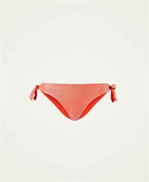 Glitter Bikini Thong Woman Fuchsia Twinset Milano