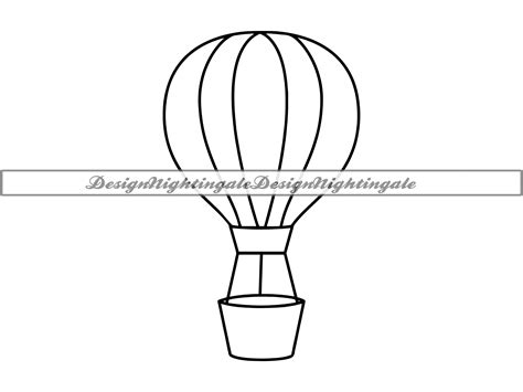 Hot Air Balloon Outline SVG Hot Air Balloon Clipart Hot Air Etsy México