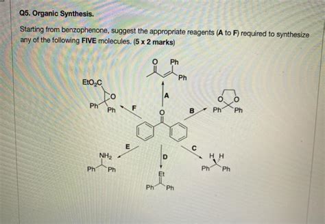 Solved Q Organic Synthesis Starting From Benzophenone Chegg