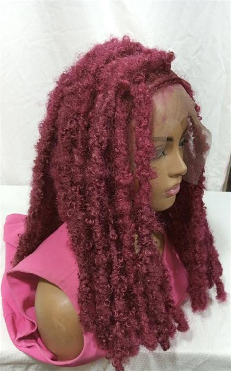 Burgundy Locs Butterfly Locs Distress Locsfull Lace Wig Etsy