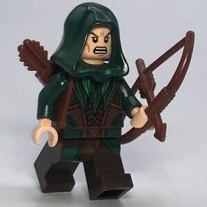 Lego MINIFIGURE Hobbit Lord Of The Rings Mirkwood Elf Archer Dark Green