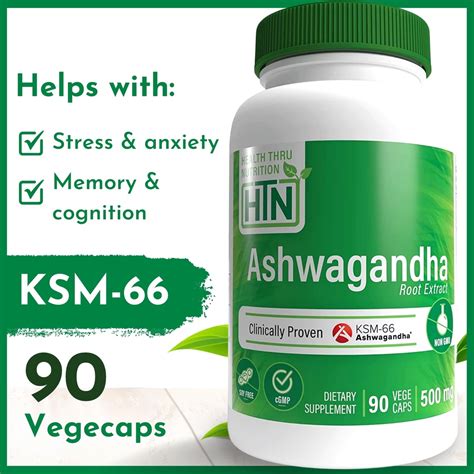 Htn Ashwagandha Ksm 66® Supplement 500mg 90 Vege Caps Fights