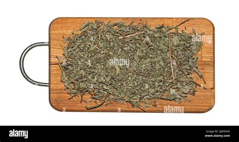 Organic Egyptian Green Bedouin Tea. Tea on a wooden kitchen board ...