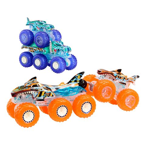 Amazon Hot Wheels Monster Trucks Multipack Scale Mega Wrex Tiger Shark Toy Trucks