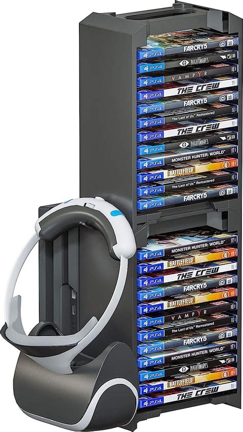 Skywin Vr Headset And Game Holder Vertical Stand 24 Cd Game Storage Vr