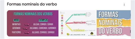 O Que São Formas Nominais - quais são as formas nominais do verbo explique cada uma delas ...