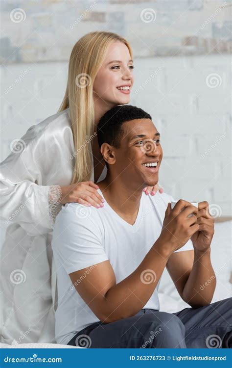 Blonde Woman In White Silk Robe Stock Image Image Of Robe Indoors 263276723