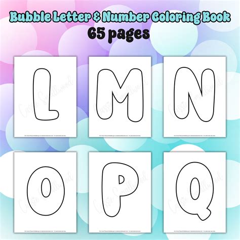 Printable Bubble Letters And Numbers Coloring Book (65 Pages) – Cassie ...