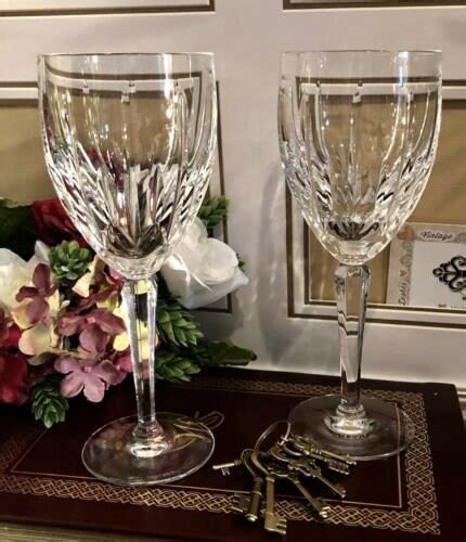 Lenox Clarity Cut Crystal Wine Glasses 7 Discontinued Heavy Brilliant