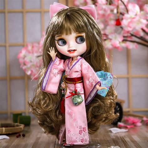 12 Blythe Doll Nude Brwon Curls Hair Joint Body Custom Face Makeup Canine Teeth EBay