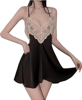 Amazon Women Sexy Lingerie Set 2 Piece Babydoll Lace Kimono Robe Strap Chemise Sleepwear