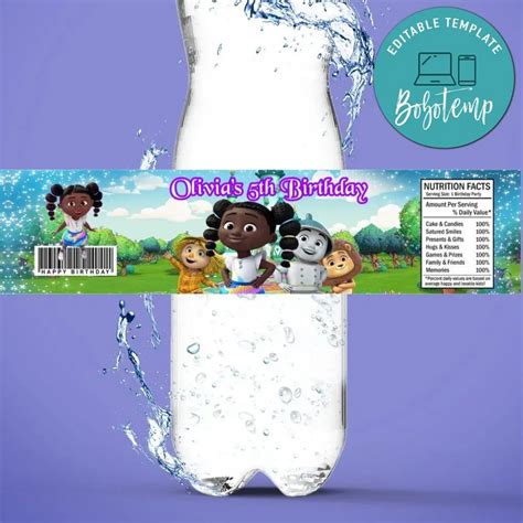 Dee And Friends Birthday Water Bottle Label Template Createpartylabels