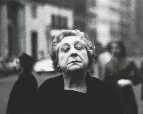 Diane Arbus Woman On The Street With Her Eyes Closed N Y C 1956 Artsy