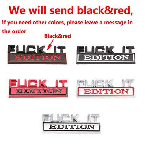 FUCK IT EDITION Car Accessories Black Red Emblem Stickers Badge Universal Decal EBay Australia