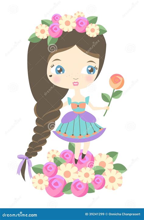 Flower Princess Stock Vector Illustration Of Braid Character 39241299