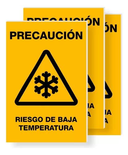 3 Piezas Señalamiento Riesgo De Baja Temperatura 30x20 Meses sin interés