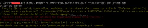 用pip安装pymongo模块报错：could Not Find A Version That Satisfies The