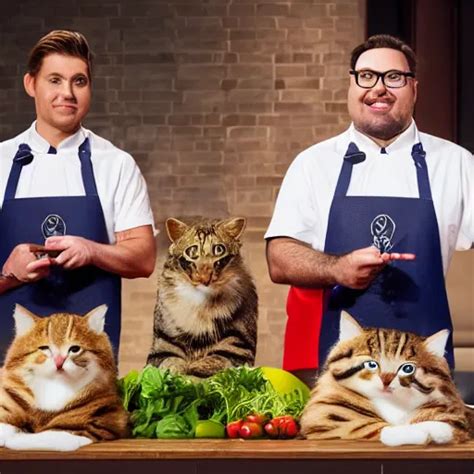 Anthropomorphic Cats Competing At Masterchef TV Show Stable