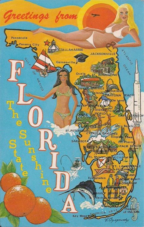 Florida Map FL Beautiful Woman On Beach Sexy Girl Bikini Rocket S Topics Risque