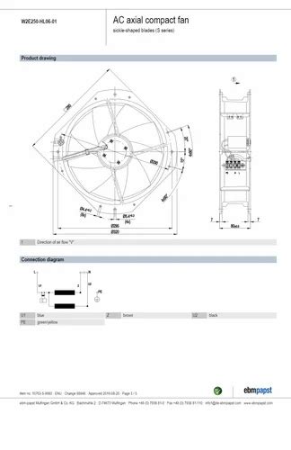 W2E250 HL06 01 EBM PAPST Fan 10 Inch Cast Iron Industrial Axial Flow