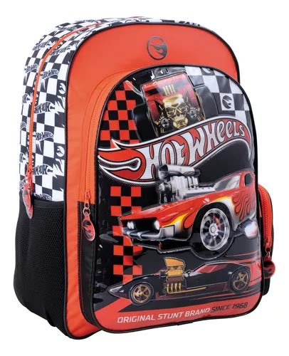 Mochila Hot Wheels Escolar Hot Wheels Cor Preto Vermelho MercadoLivre