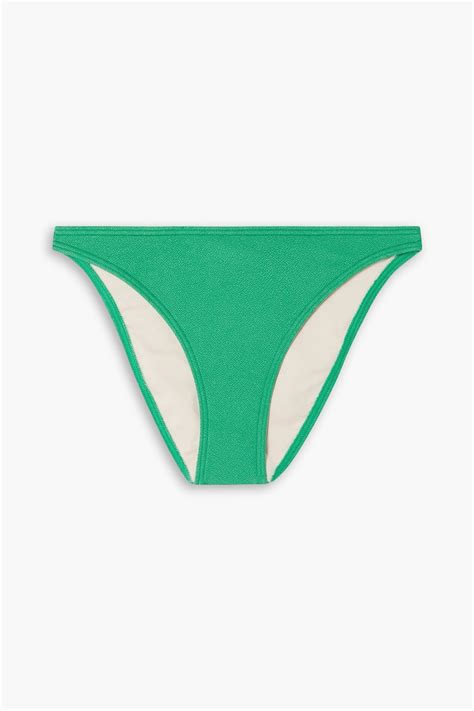 Peony Swimwear Stretch Crepe Mid Rise Bikini Briefs The Outnet