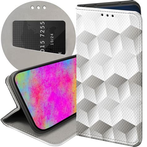 ETUI Z KLAPKĄ DO HUAWEI P9 WZORY 3D GEOMETRYCZNE ILUZJA FUTERAŁ