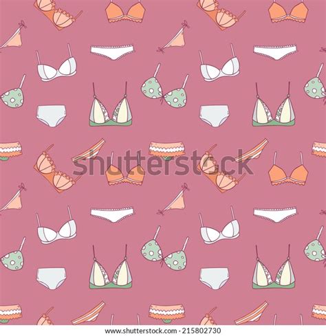 Vector Seamless Pattern Woman Lingerie Bra Stock Vector Royalty Free Shutterstock