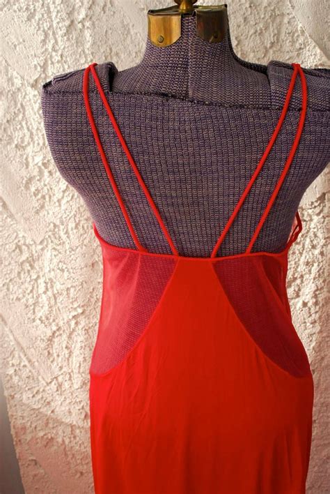 Vintage S Sexy Lingerie Sheer Red Cutouts Maxi Nightgown Medium Valentine S Day Xmas Etsy